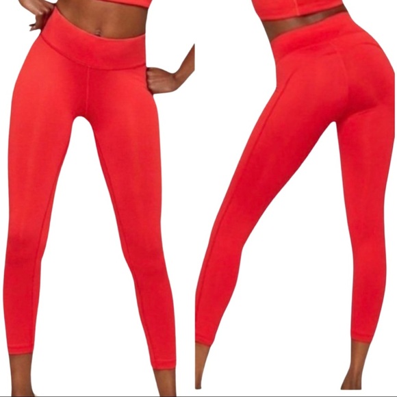 Outdoor Voices Pants - OUTDOOR VOICES TechSweat Red Cropped Leggings Tights Size XS